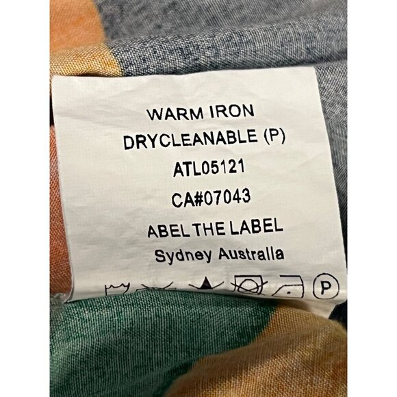 Abel The Label Tier Size Medium M Maxi Dress Abstract Square Neck Sleeveless GUC - Picture 9 of 10